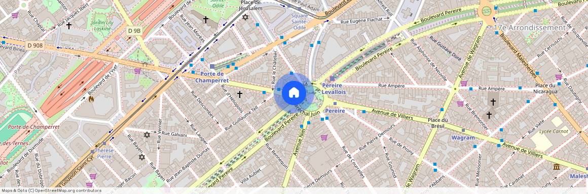 Avenue de Villiers et Place du Maréchal Juin 75017 Paris (17e arrondissement)