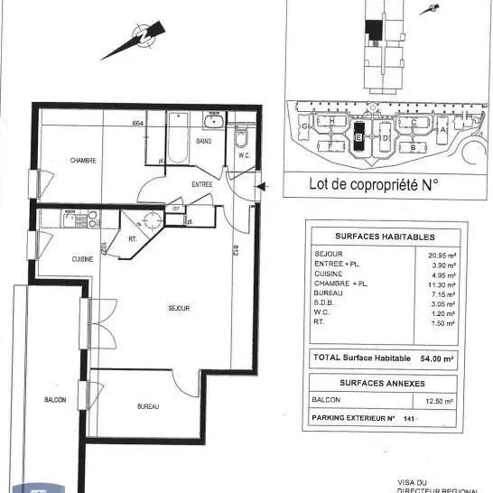 Appartement à louer 2 pièces 54.58m² - Photo 2