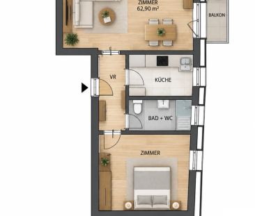 Erstbezug: Moderne 2-Zimmer Wohnung mit Loggia im 3. Bezirk, - Photo 3