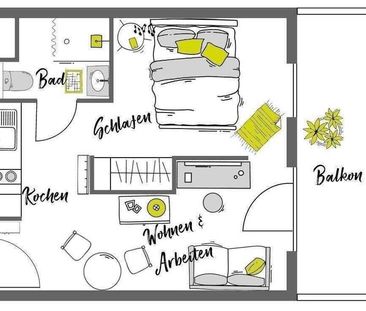 Möbliertes Suite mit Balkon - Nur für 1 Person! - Foto 1