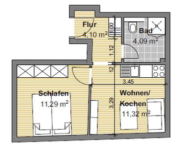 Hochwertige 1,5-Zimmer-Wohnung im Herzen der Ettlinger Altstadt - Photo 1