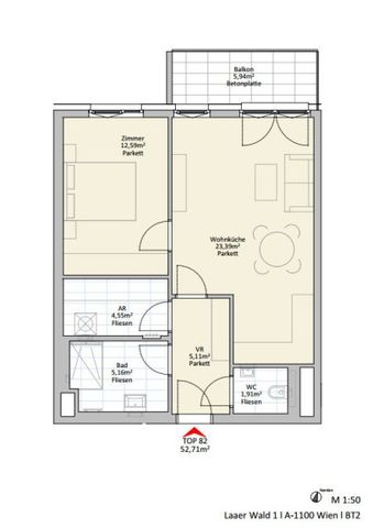 2 Zi Wohnung mit großen Balkon - nahe U1 (provisionsfrei!) - Foto 4