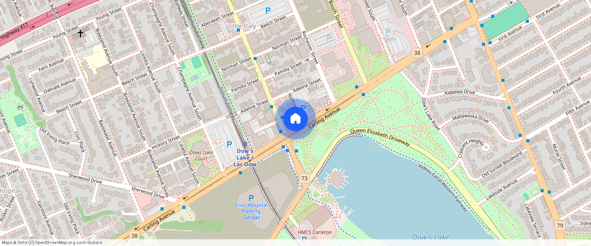 ** Carling Avenue, Dows Lake - Civic Hospital And Area