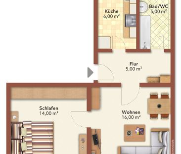 2 Raum-Wohnung - Foto 1