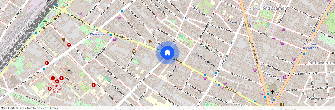 rue de Gergovie et rue Didot 75014 Paris (14e arrondissement)