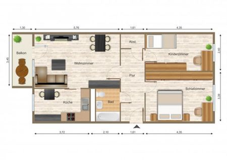 Wohnung, 3 Zimmer (69,07 m²) - Foto 3