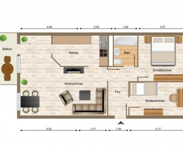 Wohnung, 3 Zimmer (69,02 m²) - Foto 2