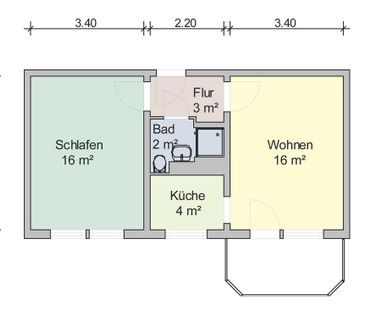 Wohnvergnügen verteilt auf 2 Zimmer - Photo 1