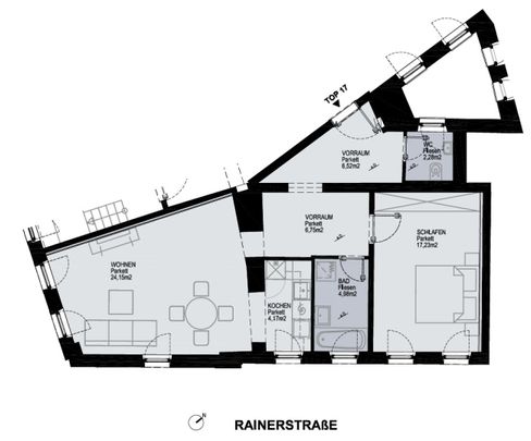Sonnige 2-Zimmer-Altbauwohnung mit voll ausgestatteter Küche in zentraler Lage von Linz zu vermieten! - Photo 1