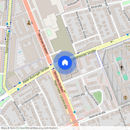 Stadelheimer Straße, 81549 München Obergiesing ca. 4, 2 km south of Munich-center