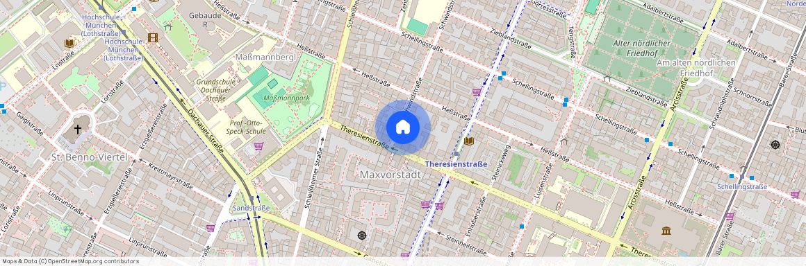 Schwindstraße, 80798 München Maxvorstadt ca. 2, 0 km north-west of Munich-center