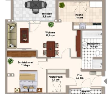 Charmante 2-Raum-Dachgeschosswohnung mit Balkon und Stellplatz ! - Photo 1