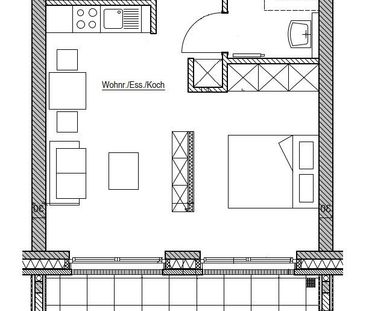 6146 - 1-Raum-Appartement für Studenten in der Nähe der Polizeiakad... - Photo 1