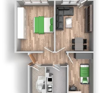 3-Raum-Wohnung mit bodenebener Dusche - Foto 6