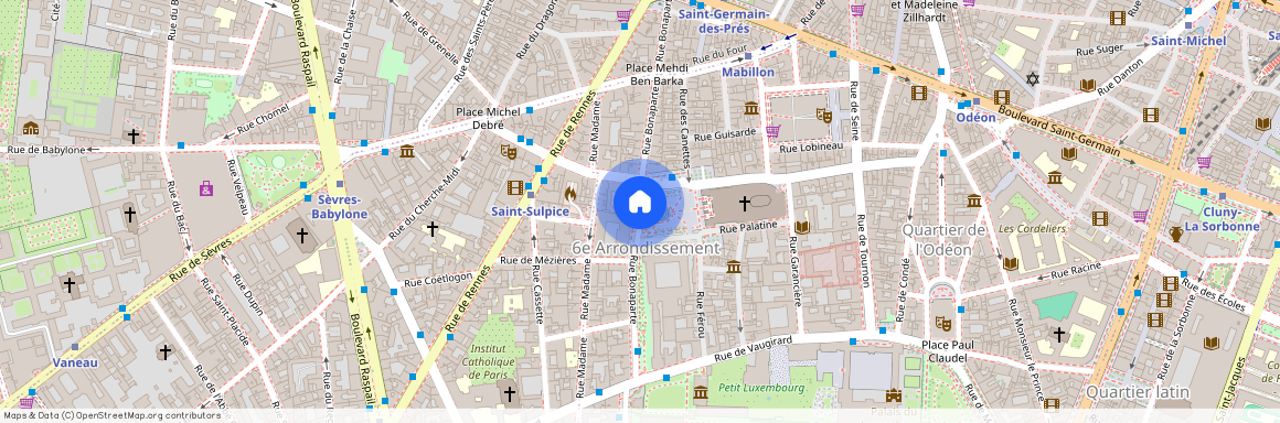 Rue Férou entre Place Saint Sulpice et Rue de Vaugirard 75006 Paris (6e arrondissement)