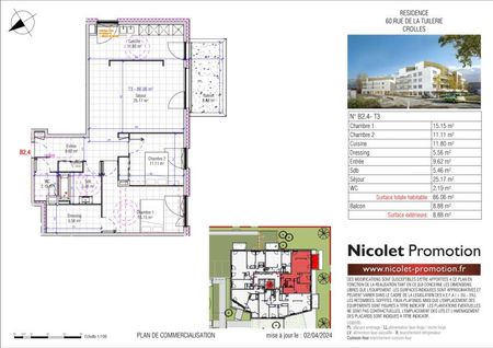 A LOUER TYPE 3 NEUF 84 M2 -CROLLES - Photo 5