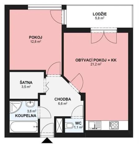 Pronájem nadstandardního bytu 2+kk, Brno – Královo Pole, Nové Semilasso – wellness a internet v ceně, balkon, klimatizace, garáž - Photo 2