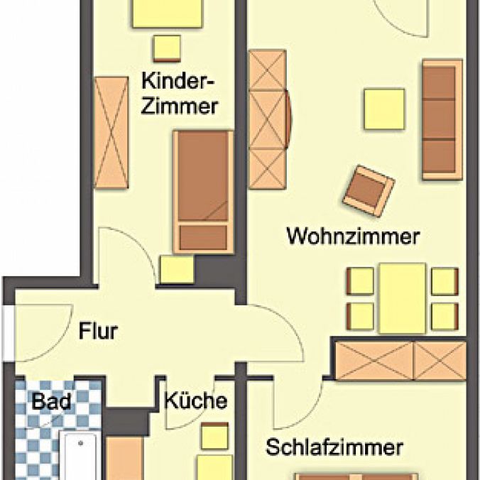 Wohnung, 3 Zimmer (59,95 m²) - Foto 1