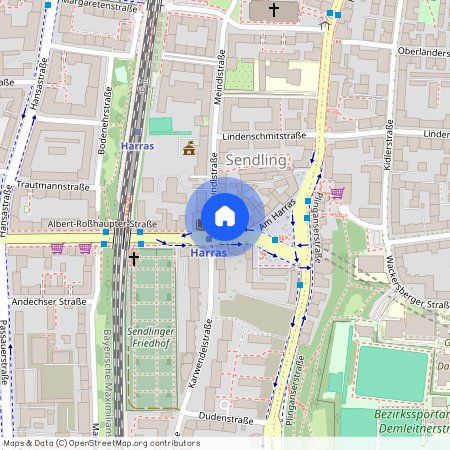 Albert-Roßhaupter-Straße, 81369 München Untersendling ca. 4, 4 km south-west of Munich-center