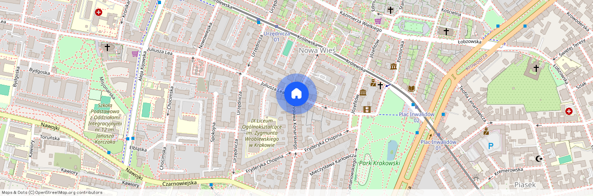 ul. Juliusza Lea, Nowa Wieś, Krowodrza, Kraków, małopolskie