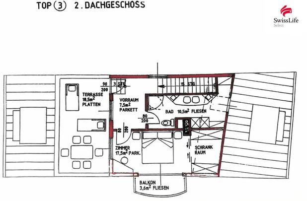 Dachgeschoßwohnung auf 2 Ebenen | 3 Zimmer | Klimaanlage | Terrasse und Balkon - Foto 1