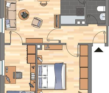 Demnächst frei! 2-Zimmer-Wohnung in Wilhelmshaven Fedderwardergroden - Photo 1