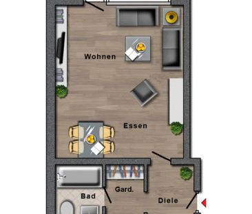 Großzügige 2-Zimmer-Erdgeschosswohnung mit Balkon! - Photo 6