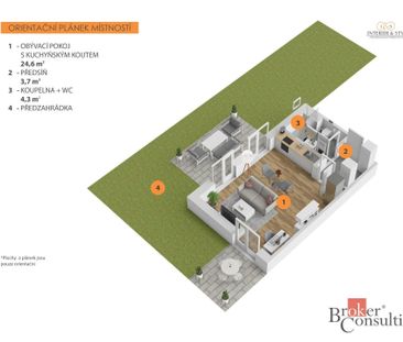 Apartment for rent, 1+KK - Studio, 35m - Фото 5