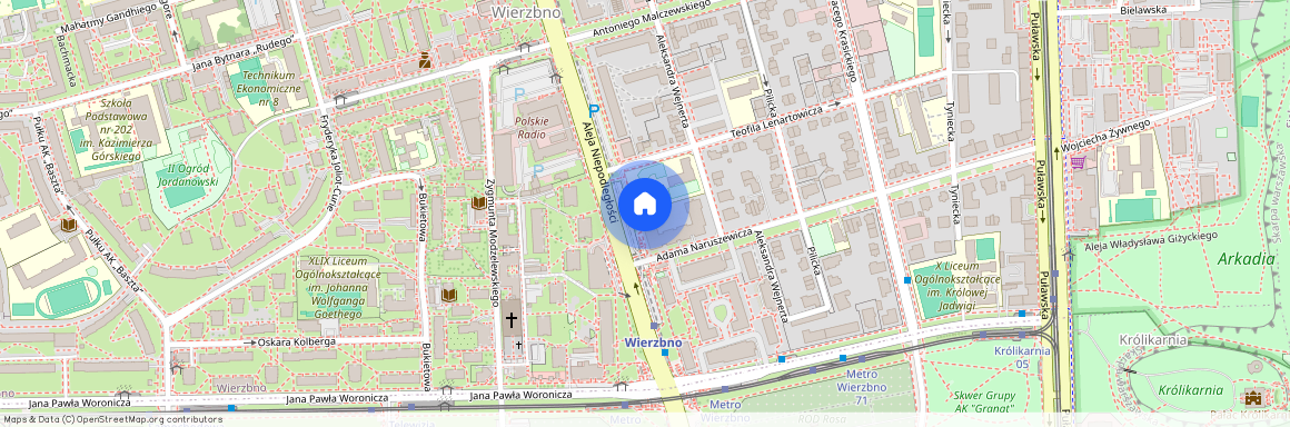 ul. Adama Naruszewicza, Wierzbno, Mokotów, Warszawa, mazowieckie