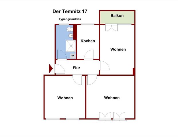 3 Zimmer mit Balkon zentrumsnah im Klosterviertel - Foto 1