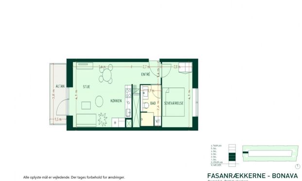 Stor og lys 2-værelses lejlighed med rummelig plantegning og stort badeværelse - Foto 1