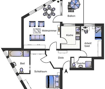 Wohnung zur Miete in Rheine Penthouse mit unverbautem Emsblick! Sofort beziehbar - Foto 4