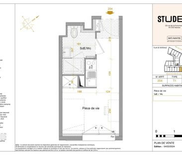 Location Appartement 1 pièce Meublé 17m² NANTES 44300 - Photo 4