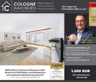 EXKLUSIVE 1,5-ZIMMER WOHNUNG IN KÖLN AM STADTWALD (BRAUNSFELD) MIT ... - Foto 1