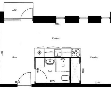 1-værelses studiebolig - Foto 1