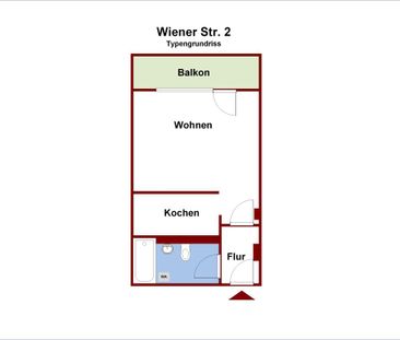 Mit WBS - 1 Raumwohnung mit Badewanne und Balkon, Fahrstuhl vorhanden - Photo 4