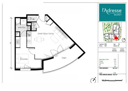 Location appartement 2 pièces, 45.76m², Toulouse - Photo 4