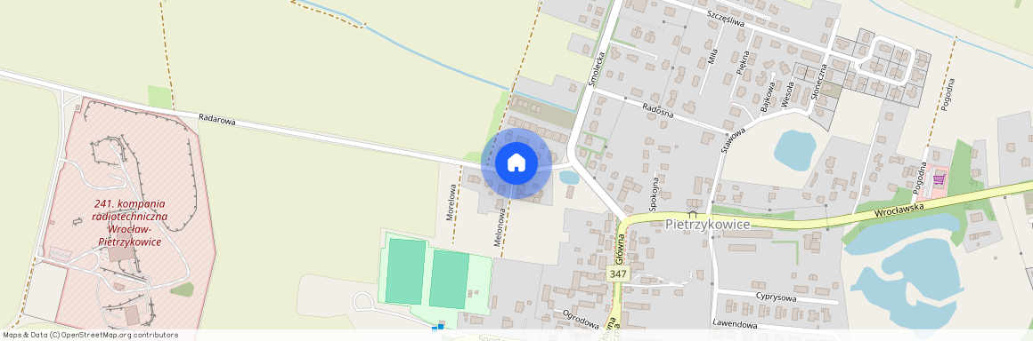 ul. Radarowa, Pietrzykowice, Kąty Wrocławskie, wrocławski, dolnośląskie, Rybnica