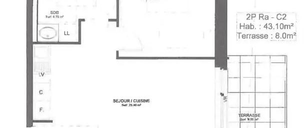 Appartement à louer 2 pièces 43.05m² - Photo 1