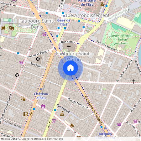 Boulevard de Magenta, entre Rue du Faubourg Saint Martin et Boulevard de Strasbourg 75010 Paris (10e arrondissement)