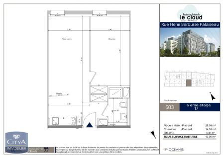 Appartement à louer 2 pièces 43m² - Photo 4