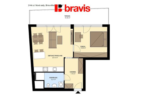 Pronájem bytu 2+kk 55 m² - Photo 1