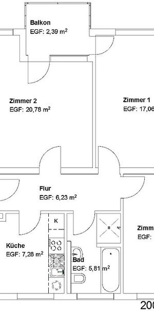 3 Zimmer Wohnung mit Tageslichtbad und Balkon! - Photo 2