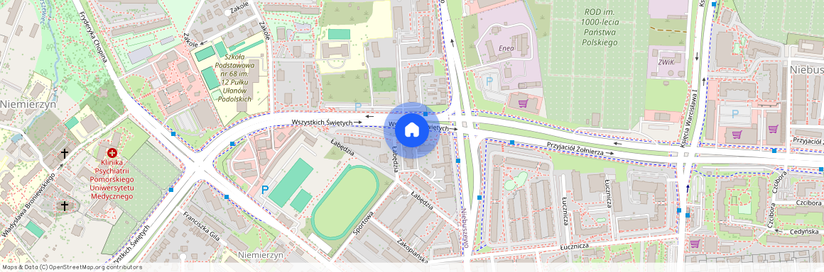 ul. Łabędzia, Arkońskie-Niemierzyn, Zachód, Szczecin, zachodniopomorskie