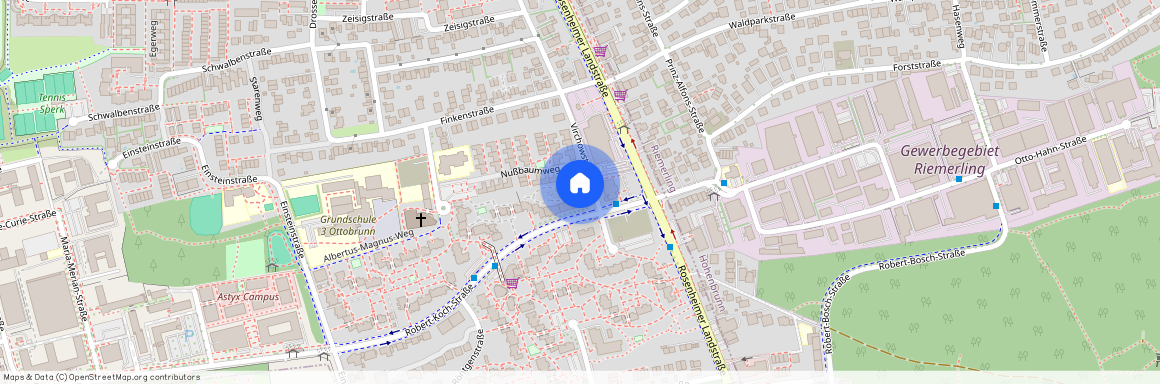 Virchowstraße, 85521 Ottobrunn ca. 11, 5 km south-east of Munich-center