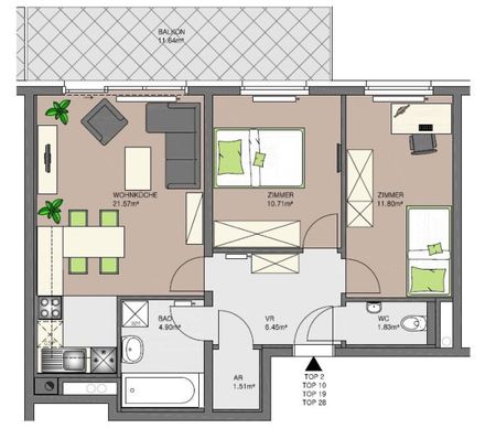 City-Appartement mit großem Balkon - 300 m vom 1. Bezirk entfernt - Photo 3