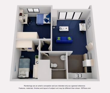 2 Bedroom Apartment north - Double bed - Photo 1