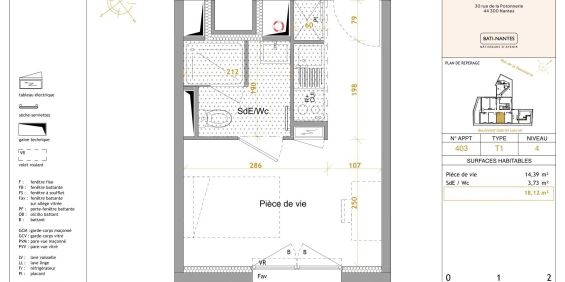 Location Appartement 1 pièce Meublé 18m² NANTES 44300 - Photo 3