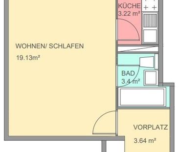 1 Zimmer, 28 m², 2. Stock - Photo 4