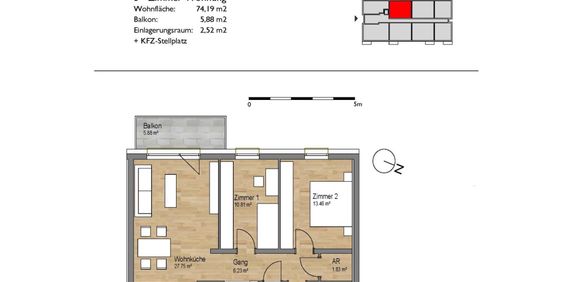 attraktive Balkonwohnung in Großweikersdorf - Foto 3